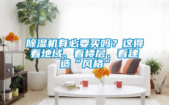除濕機有必要買嗎？這得看地域、看樓層、看建造“風格”