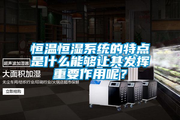 恒溫恒濕系統(tǒng)的特點(diǎn)是什么能夠讓其發(fā)揮重要作用呢？